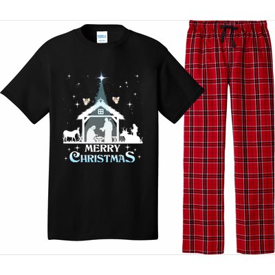 Merry Christmas Nativity Scene North Star Jesus Cute Gift Pajama Set