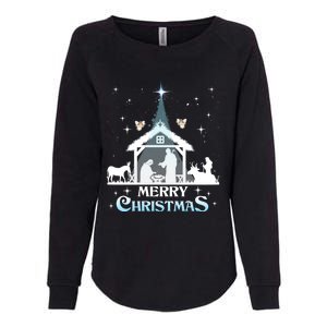 Merry Christmas Nativity Scene North Star Jesus Cute Gift Womens California Wash Sweatshirt