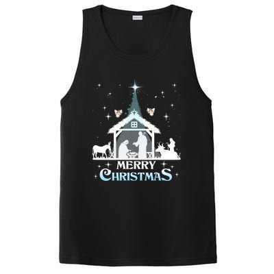 Merry Christmas Nativity Scene North Star Jesus Cute Gift PosiCharge Competitor Tank