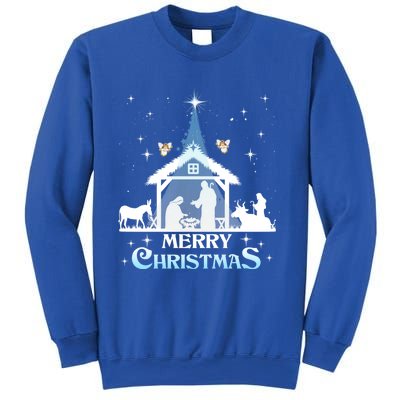 Merry Christmas Nativity Scene North Star Jesus Cute Gift Sweatshirt