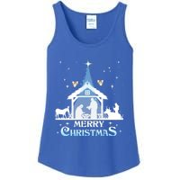 Merry Christmas Nativity Scene North Star Jesus Cute Gift Ladies Essential Tank