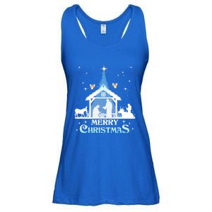 Merry Christmas Nativity Scene North Star Jesus Cute Gift Ladies Essential Flowy Tank