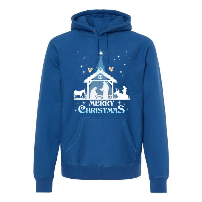 Merry Christmas Nativity Scene North Star Jesus Cute Gift Premium Hoodie