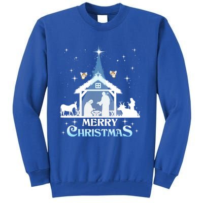 Merry Christmas Nativity Scene North Star Jesus Cute Gift Tall Sweatshirt