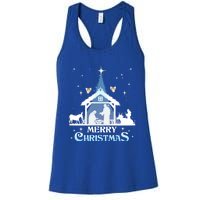 Merry Christmas Nativity Scene North Star Jesus Cute Gift Women's Racerback Tank