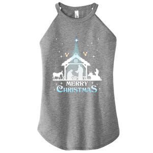 Merry Christmas Nativity Scene North Star Jesus Cute Gift Women's Perfect Tri Rocker Tank