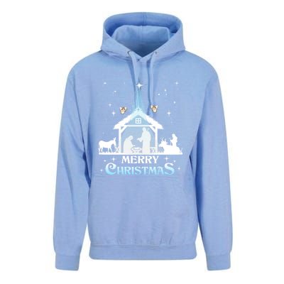 Merry Christmas Nativity Scene North Star Jesus Cute Gift Unisex Surf Hoodie