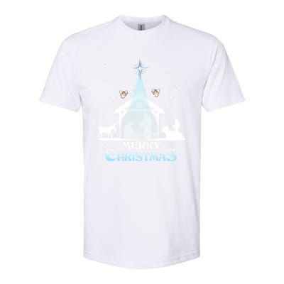 Merry Christmas Nativity Scene North Star Jesus Cute Gift Softstyle CVC T-Shirt