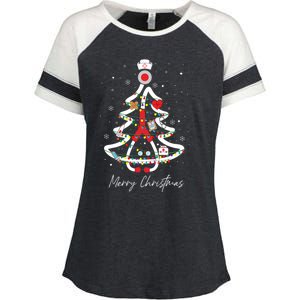 Merry Christmas Nurse Stethoscope Christmas Tree Funny Gift Funny Gift Enza Ladies Jersey Colorblock Tee