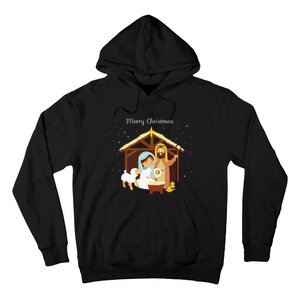 Merry Christmas Nativity Scene Christian Faith Holiday Hoodie