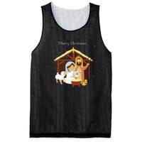 Merry Christmas Nativity Scene Christian Faith Holiday Mesh Reversible Basketball Jersey Tank