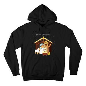 Merry Christmas Nativity Scene Christian Faith Holiday Tall Hoodie