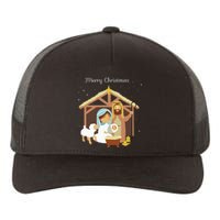 Merry Christmas Nativity Scene Christian Faith Holiday Yupoong Adult 5-Panel Trucker Hat