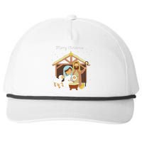 Merry Christmas Nativity Scene Christian Faith Holiday Snapback Five-Panel Rope Hat