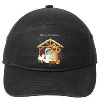 Merry Christmas Nativity Scene Christian Faith Holiday 7-Panel Snapback Hat