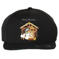 Merry Christmas Nativity Scene Christian Faith Holiday Wool Snapback Cap