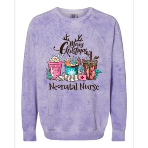 Merry Christmas Neonatal Nurse Coffee And Hot Cocoa Christmas Gift Colorblast Crewneck Sweatshirt