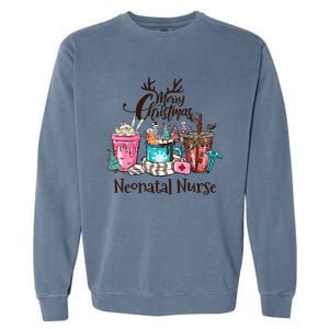 Merry Christmas Neonatal Nurse Coffee And Hot Cocoa Christmas Gift Garment-Dyed Sweatshirt