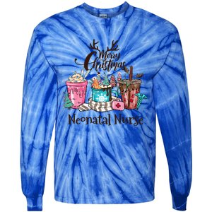 Merry Christmas Neonatal Nurse Coffee And Hot Cocoa Christmas Gift Tie-Dye Long Sleeve Shirt