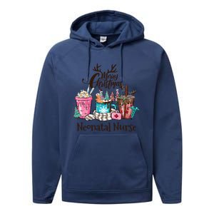 Merry Christmas Neonatal Nurse Coffee And Hot Cocoa Christmas Gift Performance Fleece Hoodie