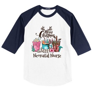 Merry Christmas Neonatal Nurse Coffee And Hot Cocoa Christmas Gift Baseball Sleeve Shirt