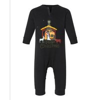 Merry Christmas Nativity Scene North Star Baby Jesus Short Sleeve Infant Fleece One Piece