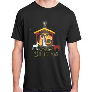 Merry Christmas Nativity Scene North Star Baby Jesus Short Sleeve Adult ChromaSoft Performance T-Shirt