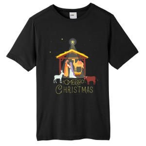 Merry Christmas Nativity Scene North Star Baby Jesus Short Sleeve Tall Fusion ChromaSoft Performance T-Shirt