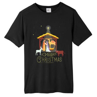 Merry Christmas Nativity Scene North Star Baby Jesus Short Sleeve Tall Fusion ChromaSoft Performance T-Shirt