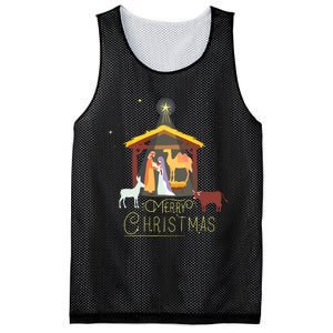 Merry Christmas Nativity Scene North Star Baby Jesus Short Sleeve Mesh Reversible Basketball Jersey Tank