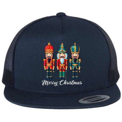 Merry Christmas Nutcracker Ballet Festive Xmas  Flat Bill Trucker Hat