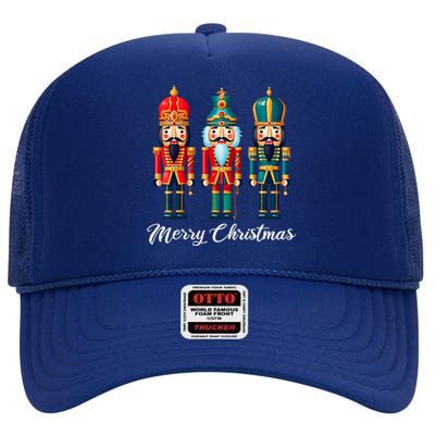 Merry Christmas Nutcracker Ballet Festive Xmas  High Crown Mesh Back Trucker Hat