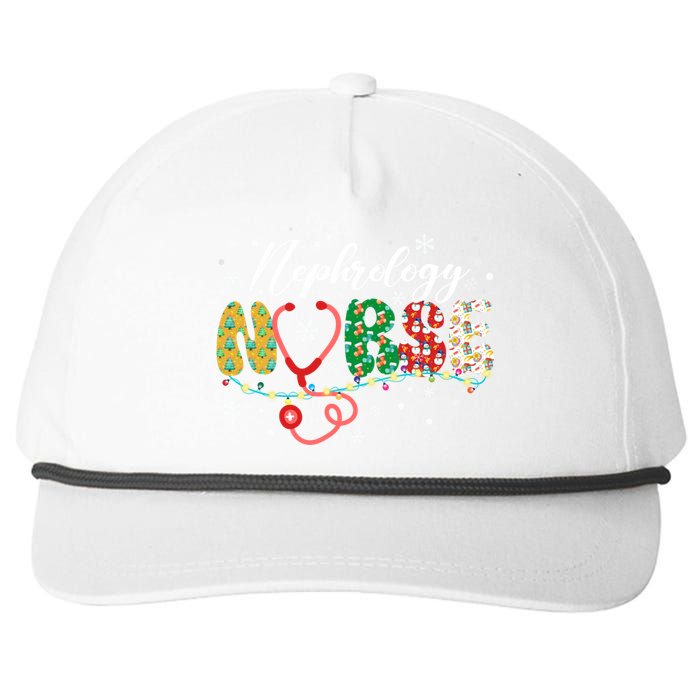 Merry Christmas Nephrology Nurse Xmas Nurses Scrub Snapback Five-Panel Rope Hat