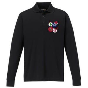 Merry Christmas New York football Est 1925 Performance Long Sleeve Polo