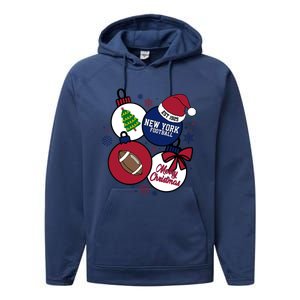 Merry Christmas New York football Est 1925 Performance Fleece Hoodie