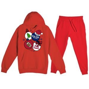 Merry Christmas New York football Est 1925 Premium Hooded Sweatsuit Set