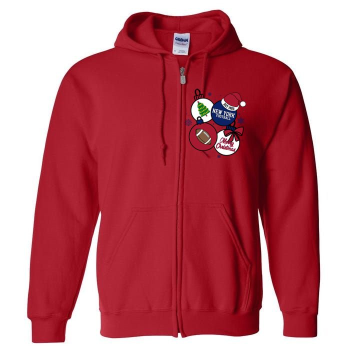 Merry Christmas New York football Est 1925 Full Zip Hoodie