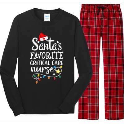 Merry Christmas Nurse Santas Favorite Critical Care Nurse Gift Long Sleeve Pajama Set