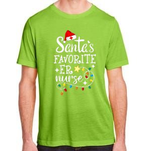 Merry Christmas Nurse Crew Rn Ed SantaS Favorite Er Nurse Adult ChromaSoft Performance T-Shirt