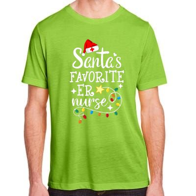 Merry Christmas Nurse Crew Rn Ed SantaS Favorite Er Nurse Adult ChromaSoft Performance T-Shirt