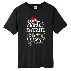 Merry Christmas Nurse Crew Rn Ed SantaS Favorite Er Nurse Tall Fusion ChromaSoft Performance T-Shirt