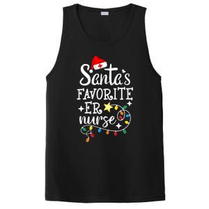 Merry Christmas Nurse Crew Rn Ed SantaS Favorite Er Nurse PosiCharge Competitor Tank