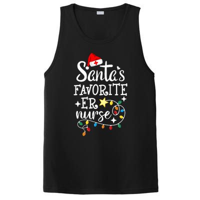 Merry Christmas Nurse Crew Rn Ed SantaS Favorite Er Nurse PosiCharge Competitor Tank