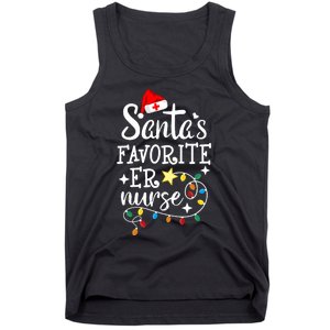 Merry Christmas Nurse Crew Rn Ed SantaS Favorite Er Nurse Tank Top