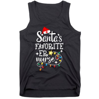 Merry Christmas Nurse Crew Rn Ed SantaS Favorite Er Nurse Tank Top