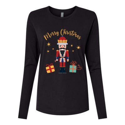 Merry Christmas Nutcracker Womens Cotton Relaxed Long Sleeve T-Shirt