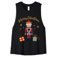 Merry Christmas Nutcracker Women's Racerback Cropped Tank