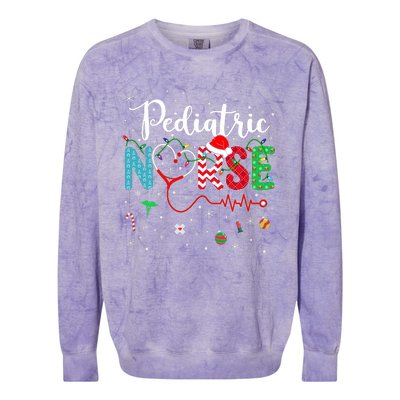 Merry Christmas Nurse Pediatric Nurse Christmas Pattern Colorblast Crewneck Sweatshirt