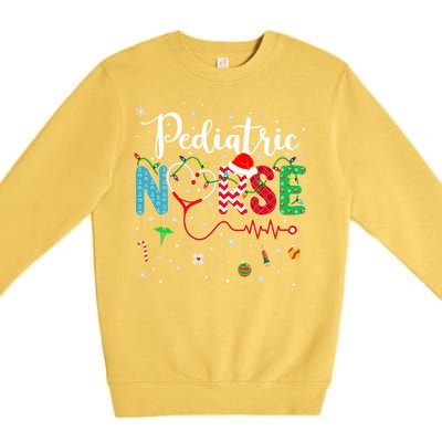 Merry Christmas Nurse Pediatric Nurse Christmas Pattern Premium Crewneck Sweatshirt