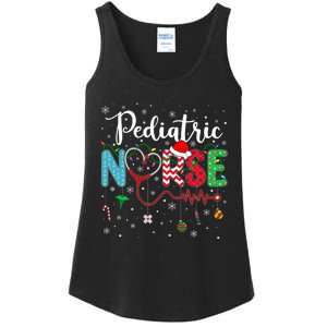 Merry Christmas Nurse Pediatric Nurse Christmas Pattern Ladies Essential Tank